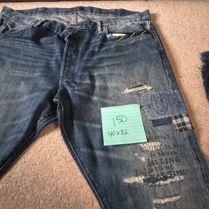 Polo Ralph Lauren Men's Distressed Blue Jeans